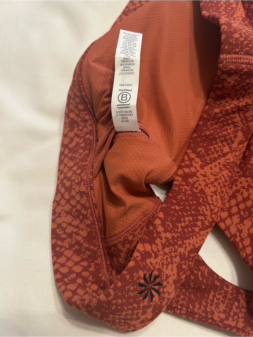 Athleta D-DD Ultimate  Snake-Print Sports Bra Russet Brown Size Small NWT - Picture 5 of 6